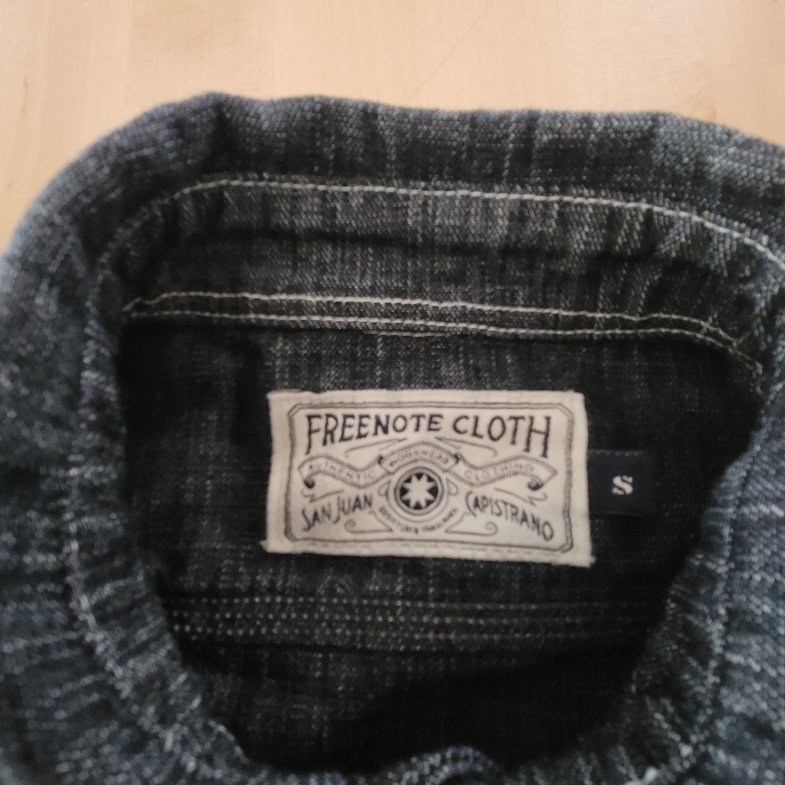 Freenote Cloth Mens Lambert Slate Chambray Shirt SZ S Premium Button Up