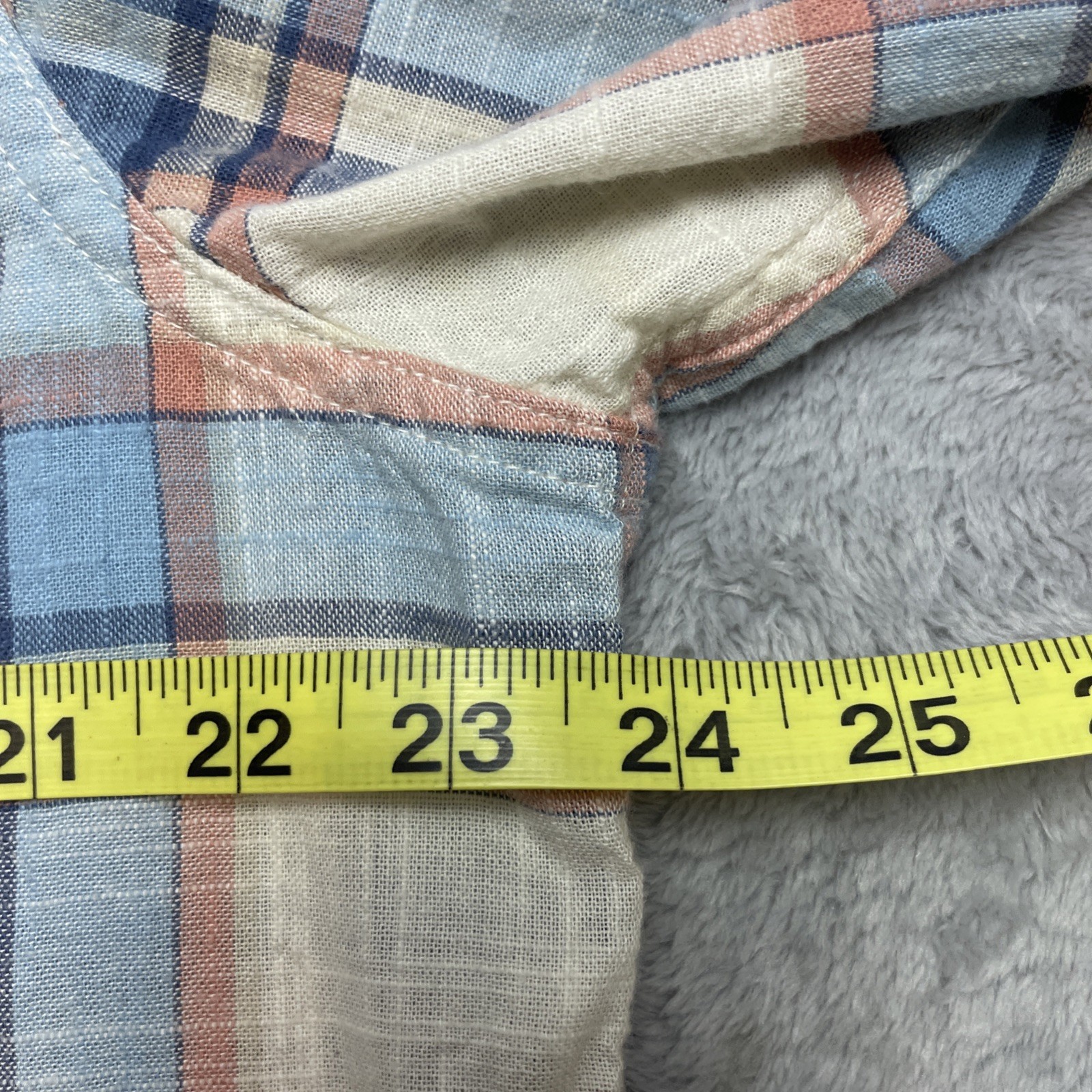 American Eagle Outfitters Mens Super Soft Shirt L Blue Pink Plaid Easter Spring