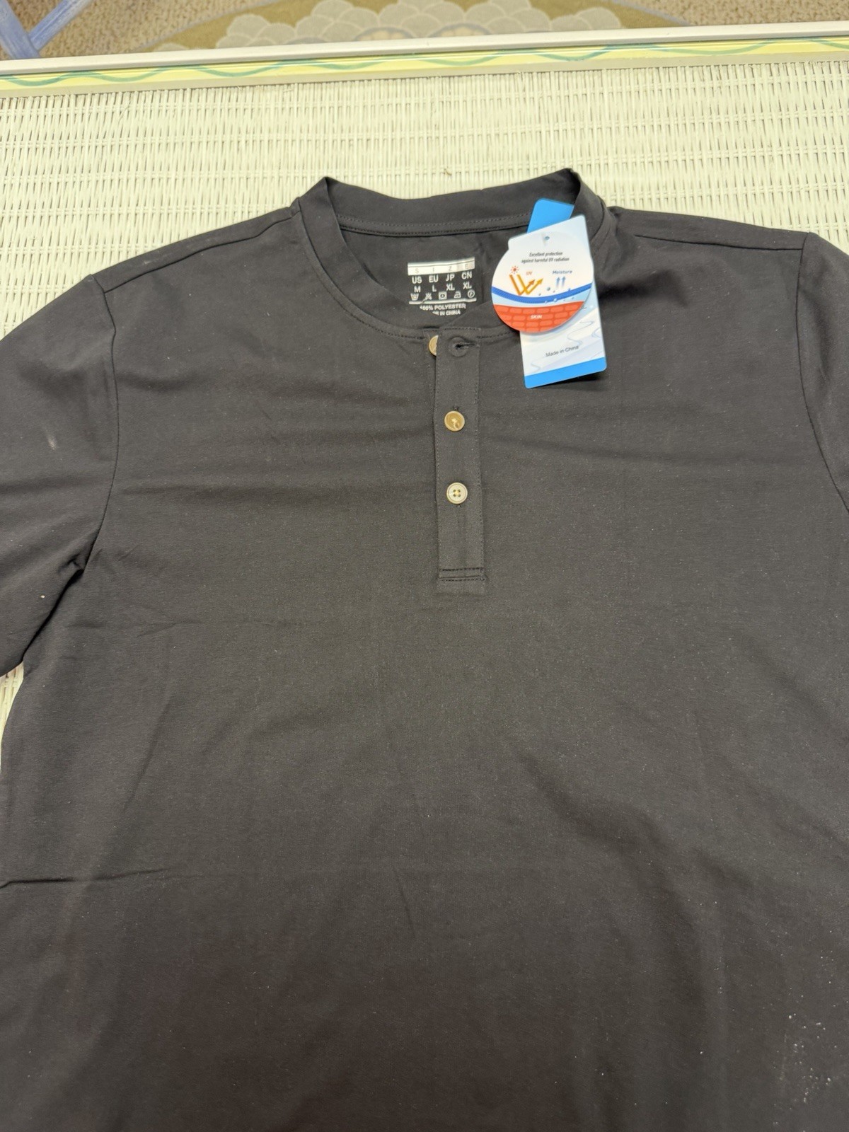 MAGCOMSEN Mens Henley ShortSleeve Casual Shirts UPF 80plus NWT