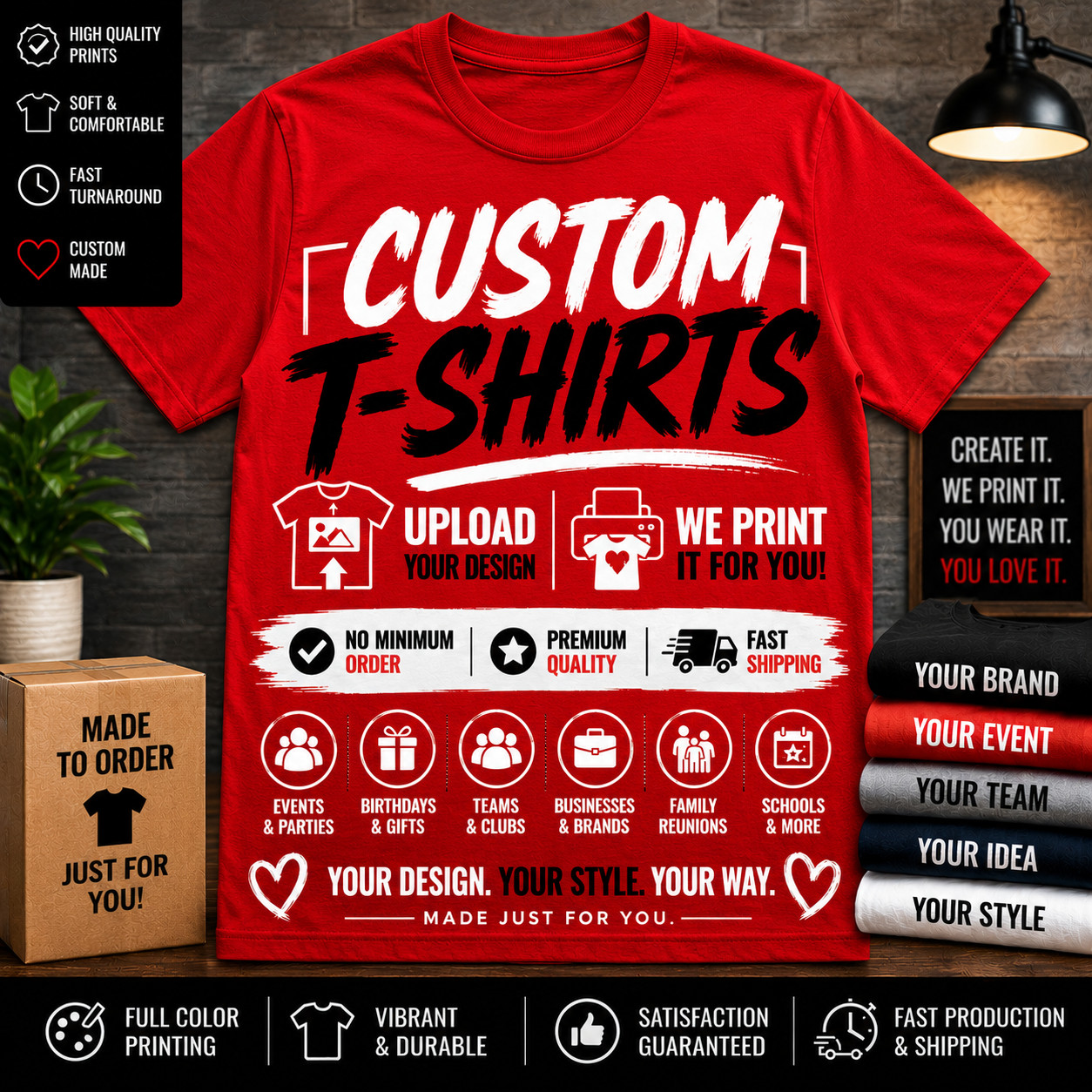 ACE two Sided Design 3XLt Black HW T Custom Here Tee Shirts Customized
