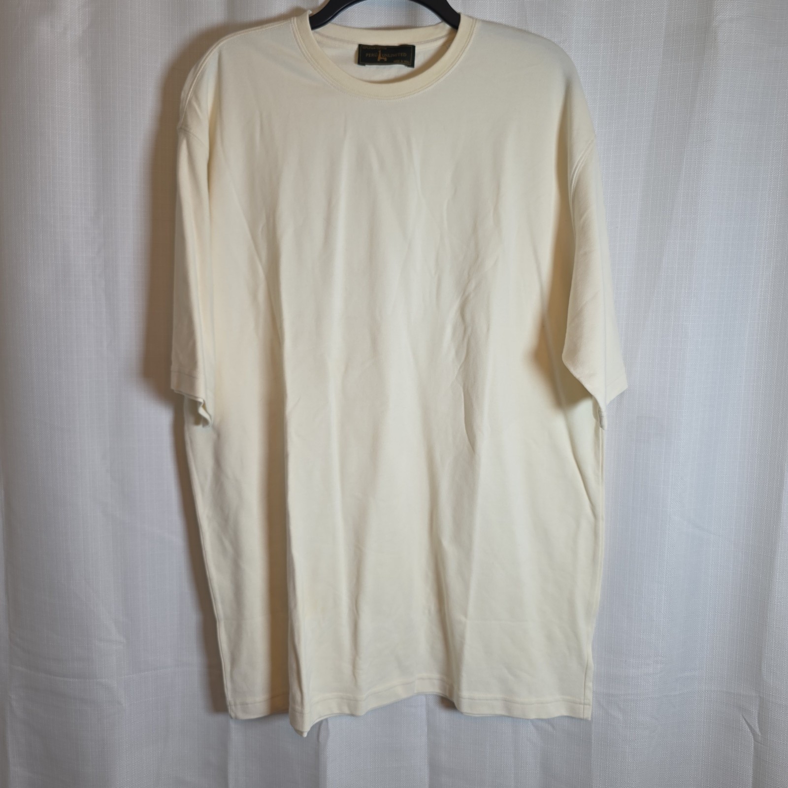 Peru Unlimited Pima Cotton Mens T-Shirt Off White Size XL
