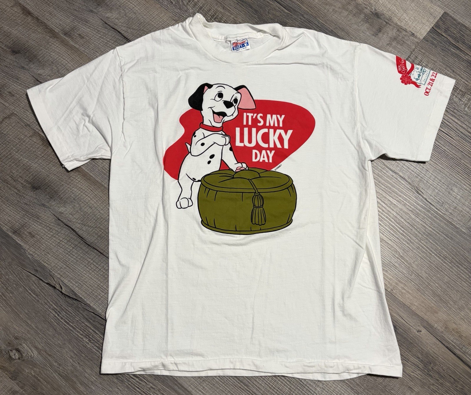 Vtg 90’s 101 Dalmatians ” It’s My Lucky Day ” Disney Rare Shirt Size L