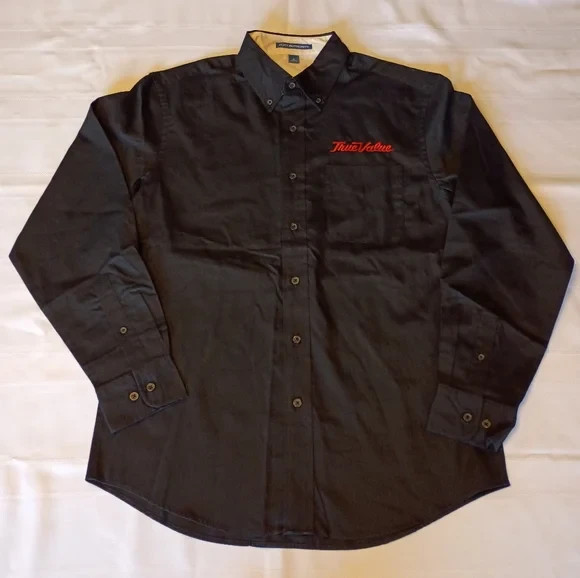 Port Authority True Value Black Men’s Button Down Shirt NWOT