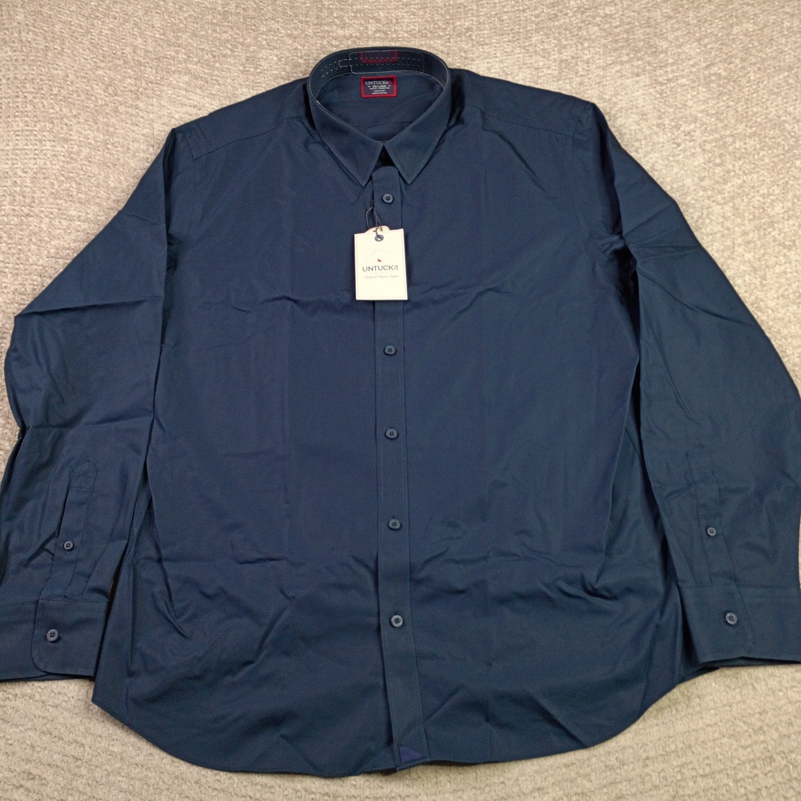UNTUCKit Castello Navy Blue Button Up Cotton Shirt Men’s NWT Size XXL Slim Fit