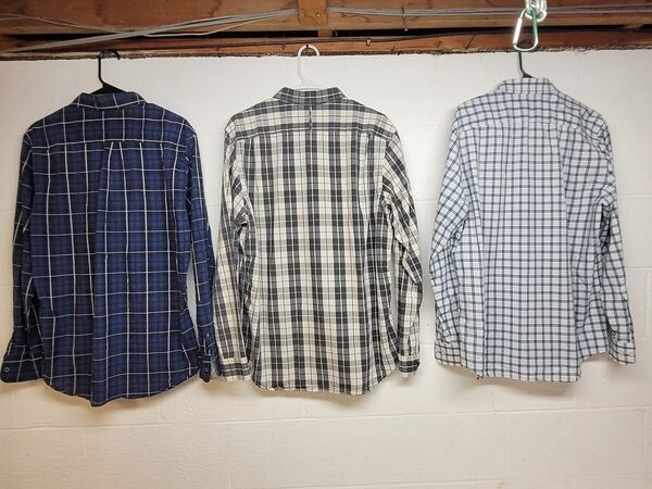 long sleeve button up shirt 3 pack lot of 3 mens casize L slim / we3729 r4 t81