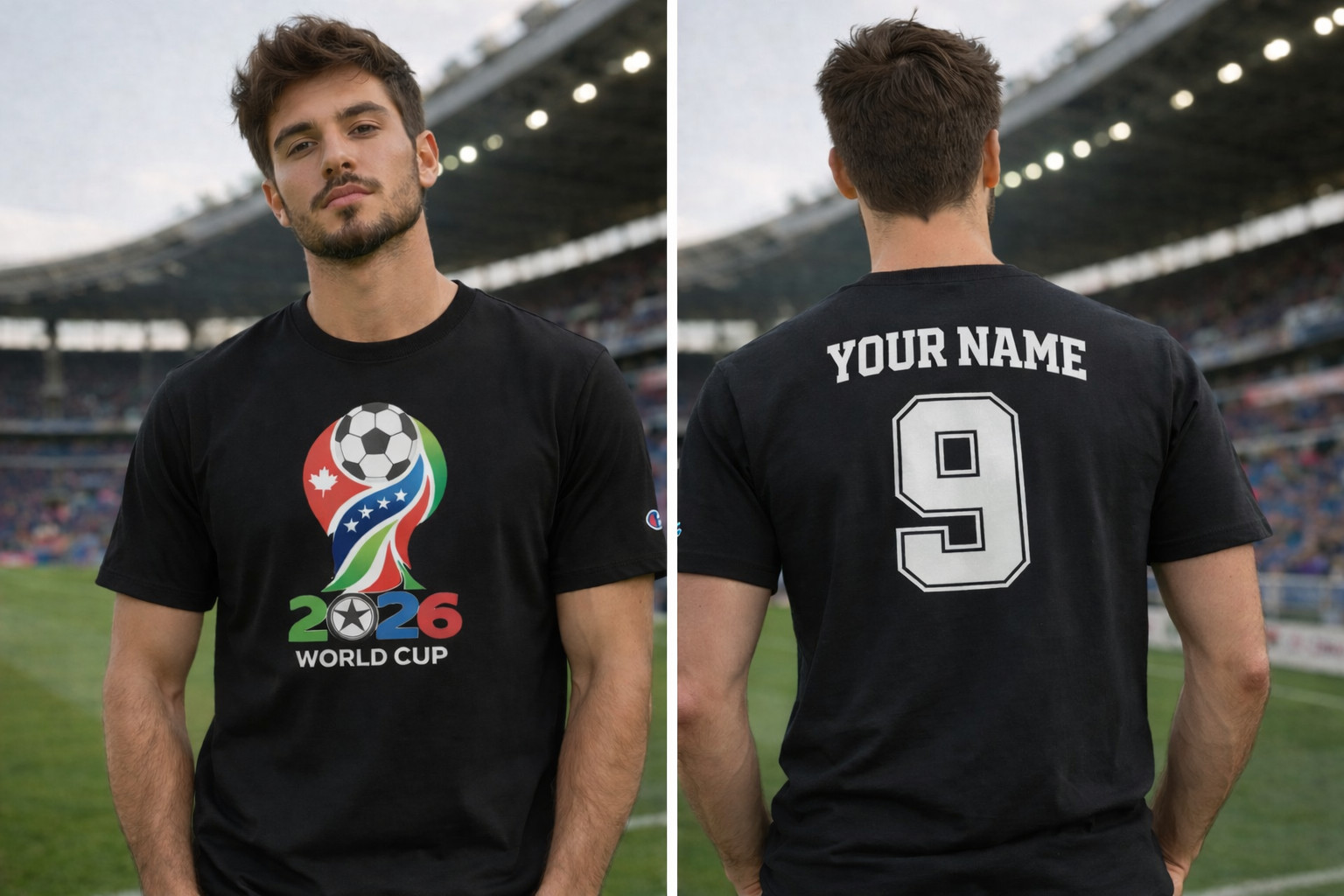 Fifa World Cup 2026 TShirt Soccer Graphic Tee USA Football Fan Customizable