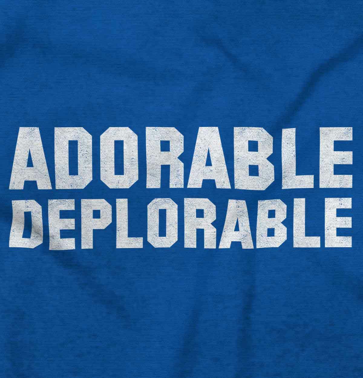 Adorable Deplorable Funny Sarcastic Political Adult Short Sleeve Crewneck Tee