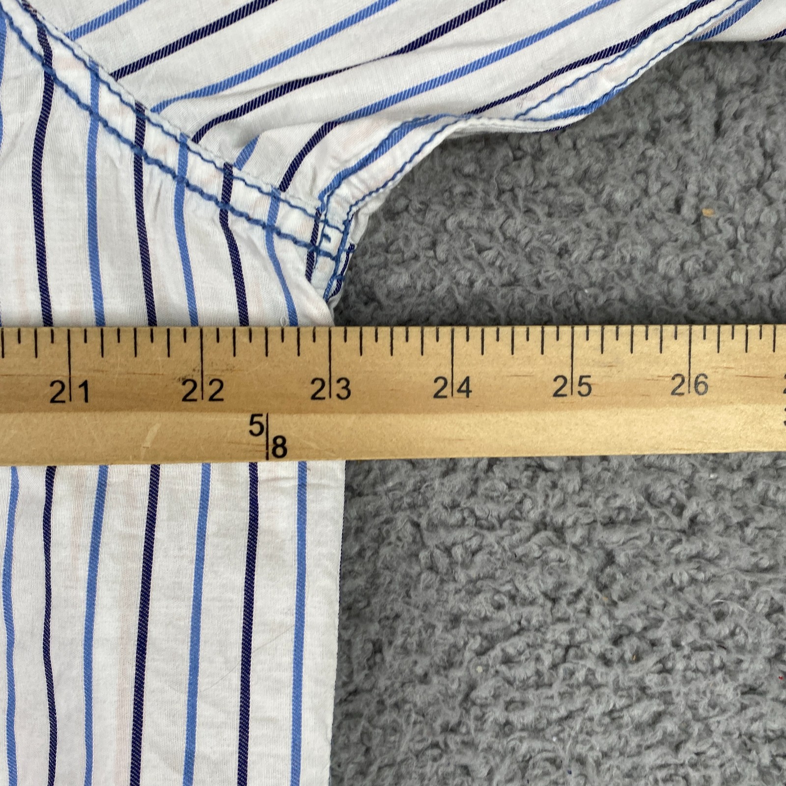 Territory Ahead Shirt Mens Large White Striped Button Up Pocket Long Sleeve