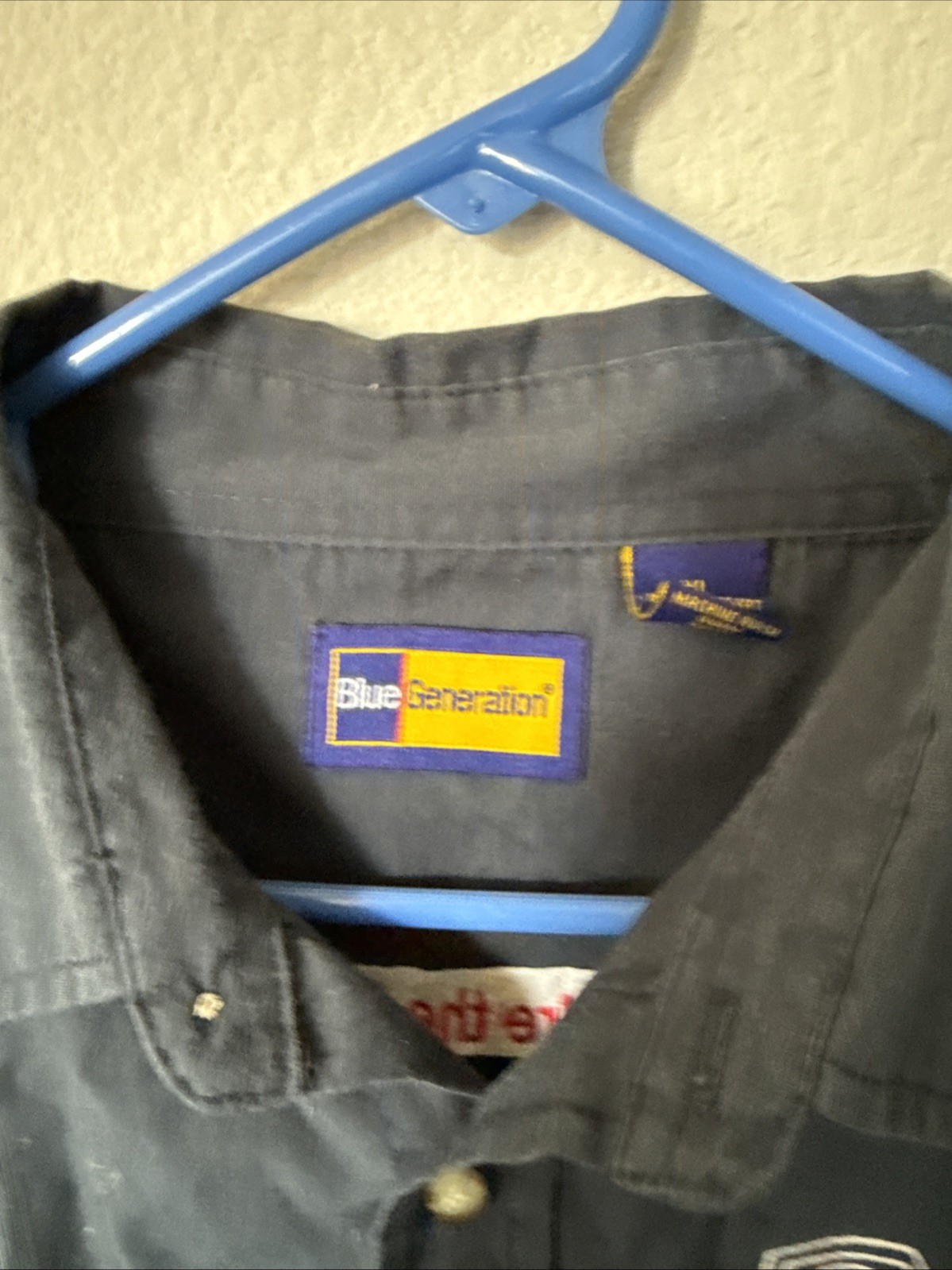 Blue generation button up work shirt matco tools XL size dark blue