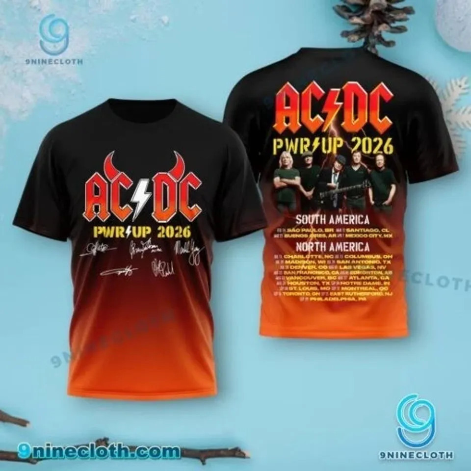 AC/DC Pwr Up 2026 Tour 3D All Over Print Shirt