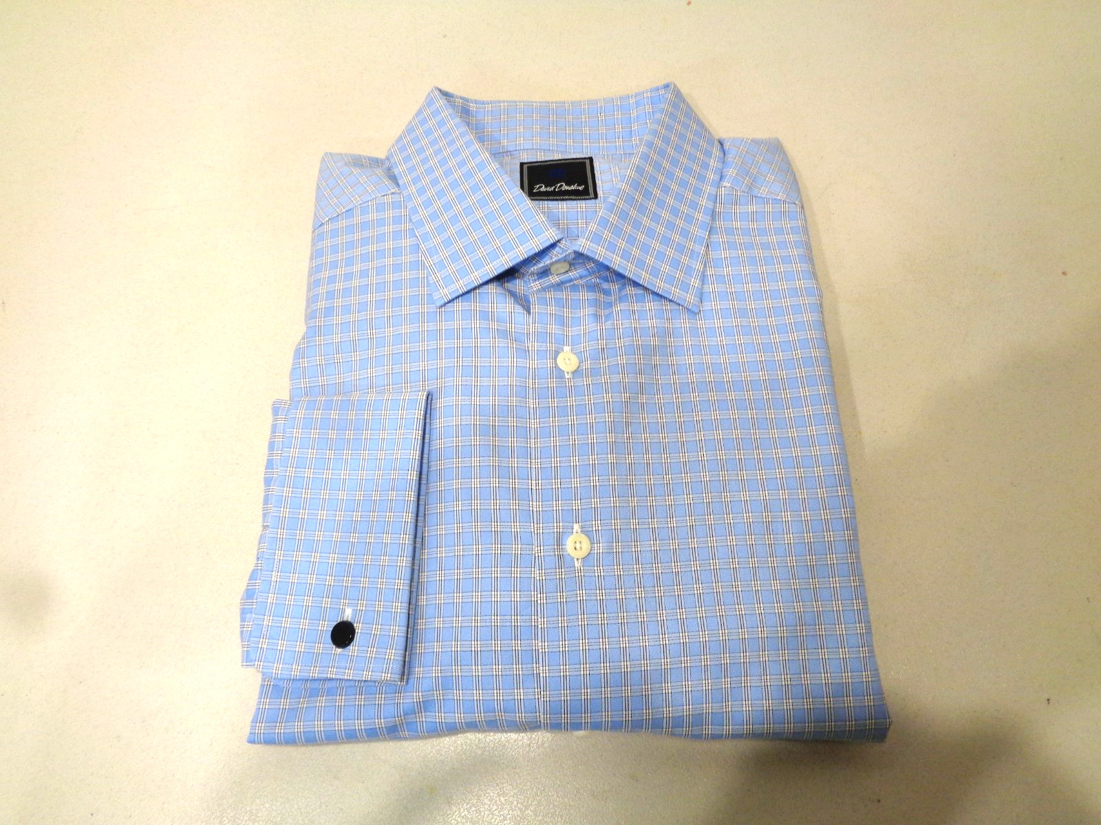 DAVID DONAHUE FRENCH CUFF DRESS SHIRT SIZE 18 X 36/37