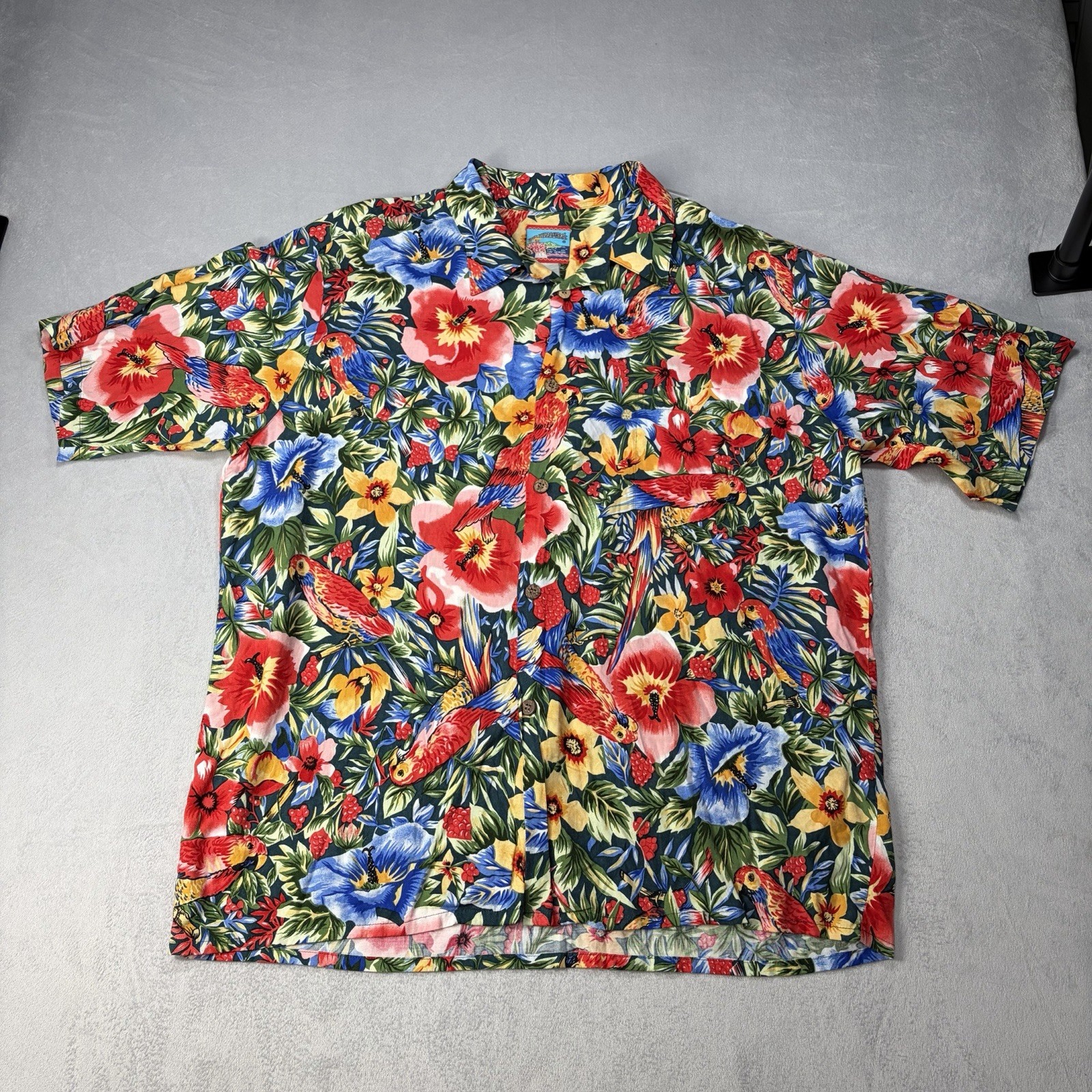 VINTAGE JOE KEALOHA’S PARROT Shirt Men’s Size N/A POCKET HAWAIIAN SHIRT