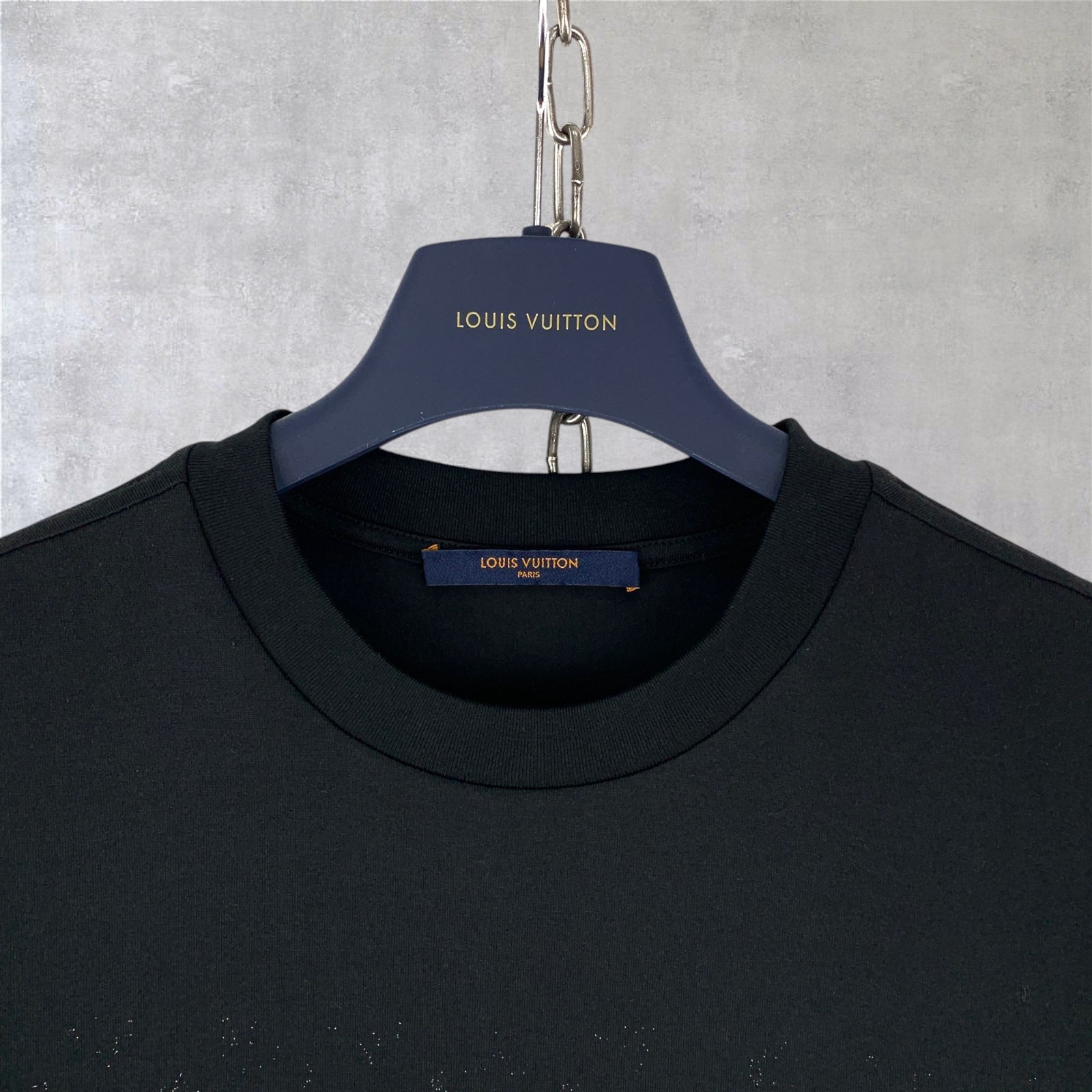 Louis Vuitton LV Monogram Pattern Gradient Cotton Crewneck T-Shirt Black Size L