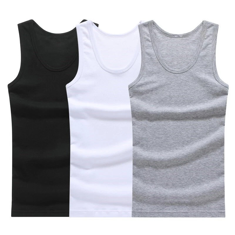 3-1- Pack Men 100% Cotton Tagless Ribbed Tank Top A-Shirt Wife Beater Undershirt
