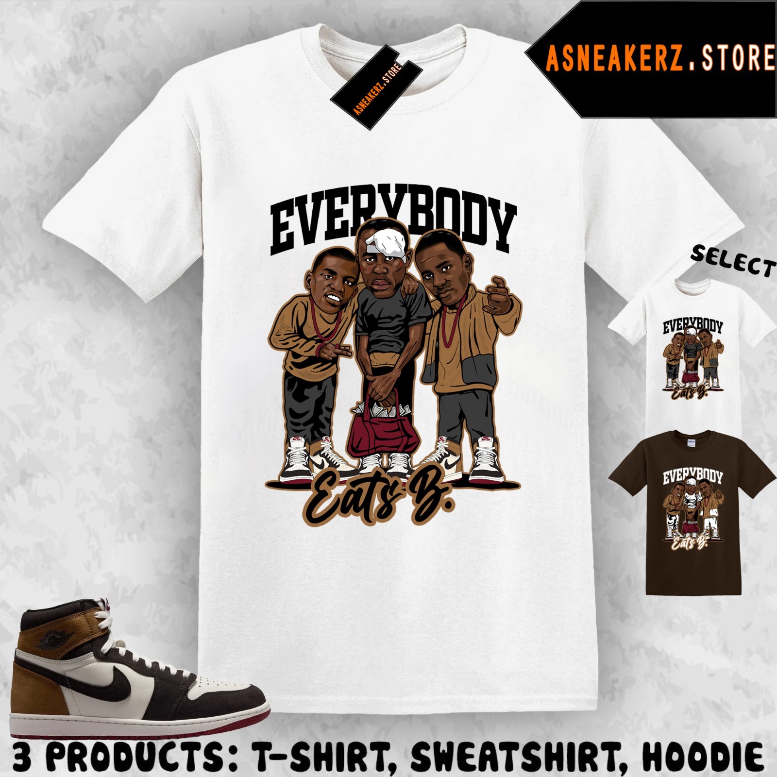 Shirt Matching AJ 1 High Love Letter Match Sneaker Tee Everybody Eats B T-Shirt
