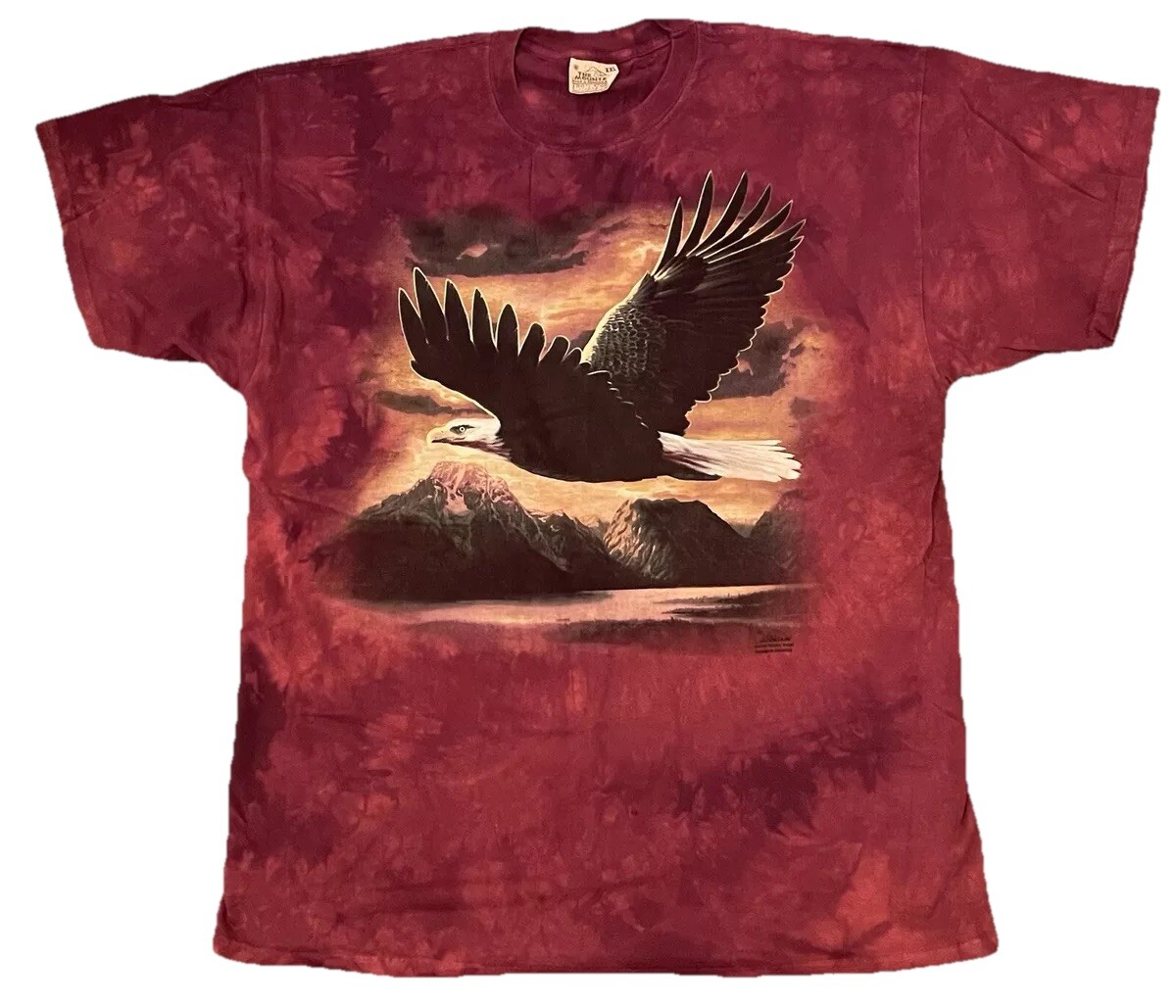 VTG The Mountain Bald Eagle T-Shirt Men XXL Tie Dye 2004 Ronnie Hedge Nature Art