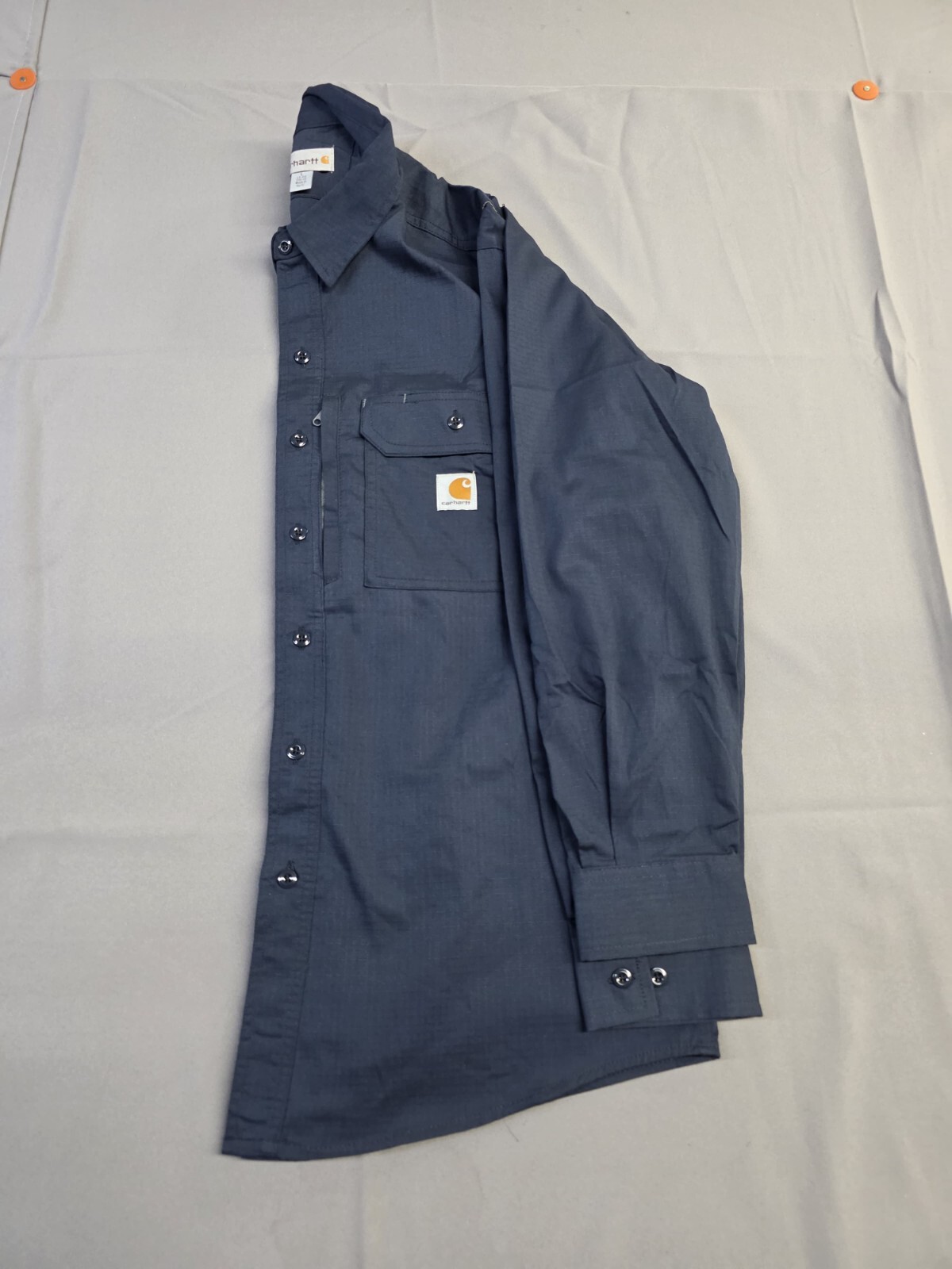 Carhartt Mens Long-Sleeve Button-Down Work Shirt, Navy