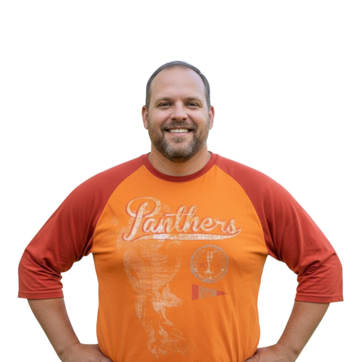 Pella Panthers T-Shirt Men 4XL Raglan Sports Athletic Orange Soft Faded Grundge