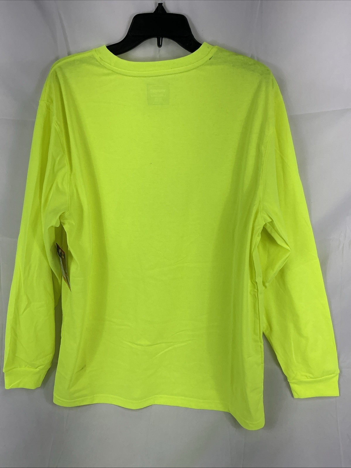 NWT Wrangler Workwear Men’s Hi-Vis Yellow Long Sleeve Pocket T-Shirt Size XL