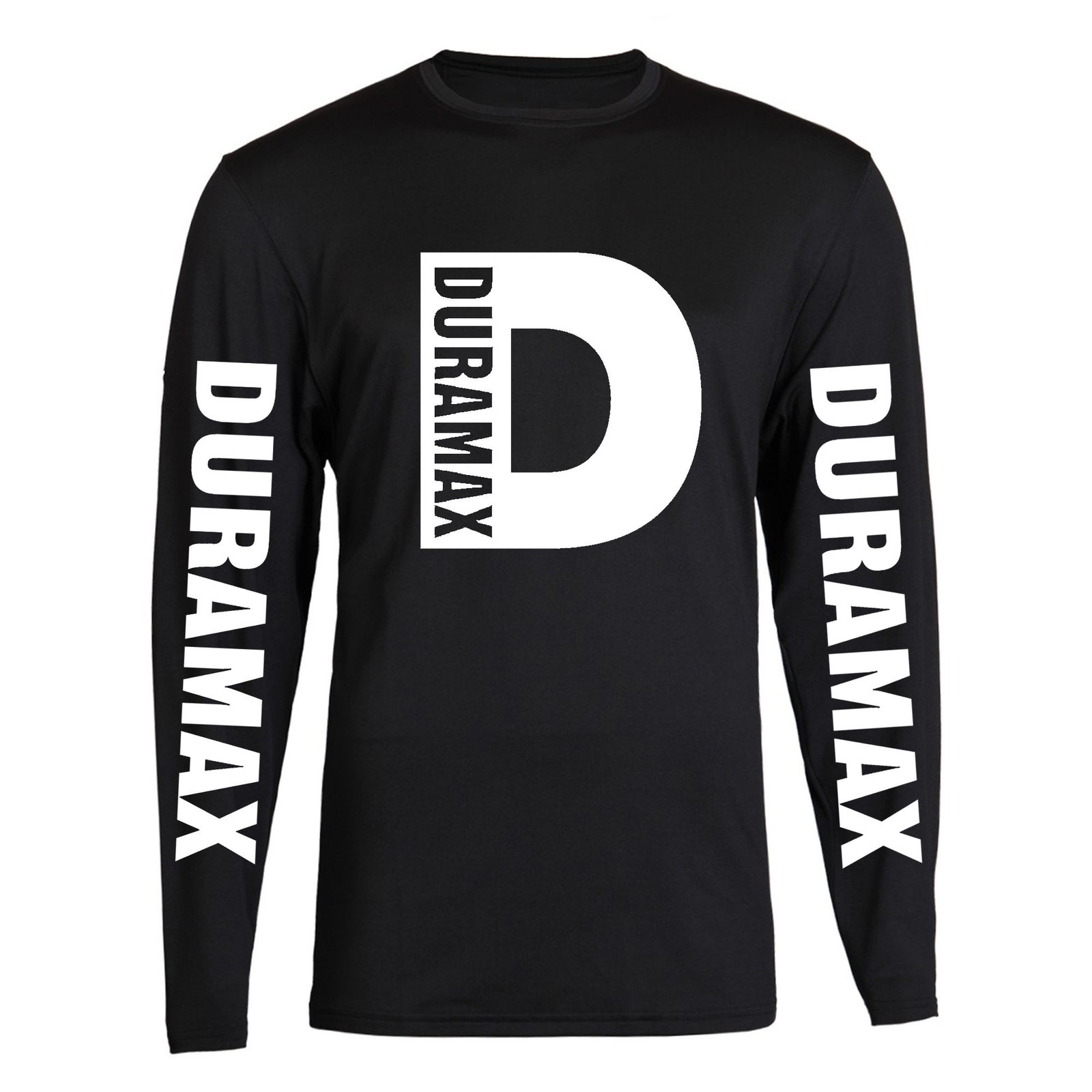 White Duramax D Design T-Shirt Unisex Black Color Front S – 2XL Long Sleeve