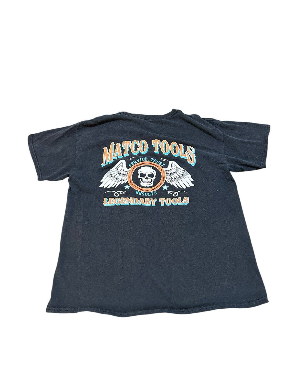 Vtg Matco Tools Skull Wings T-shirt Men’s M/L Black Short Sleeve Crew Neck