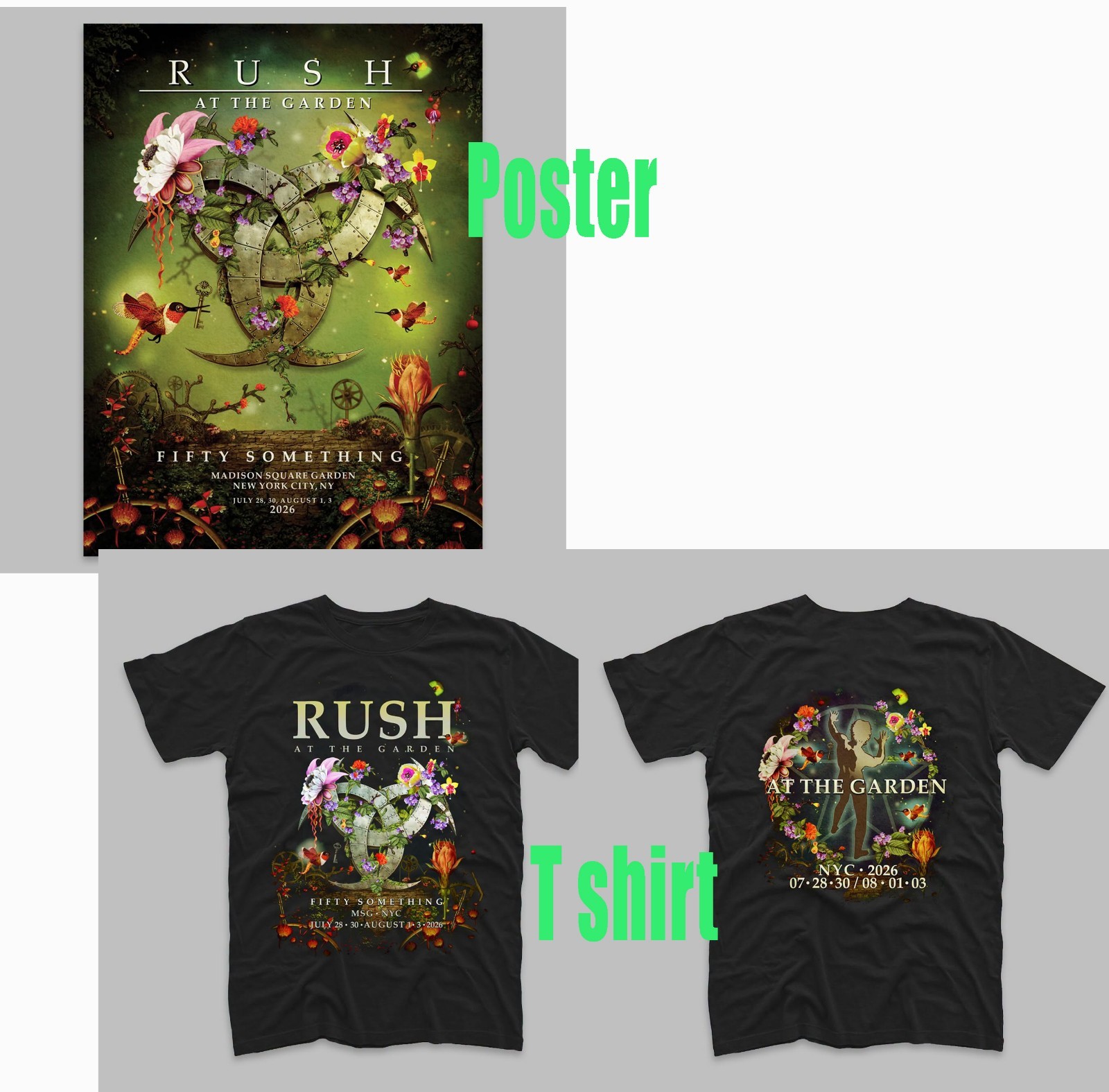Rush Fifty Something Tour 2026 July 28, 30 Aug 1, 3 New York t shirt Or Poster