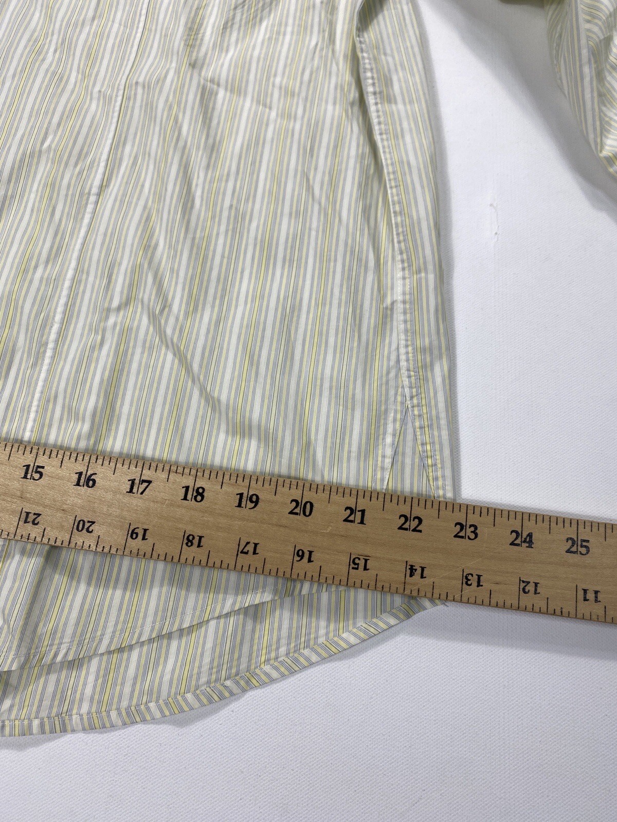 Hugo Boss Casual Button Dress Shirt XL Slim Fit Yellow Striped Modern Preppy