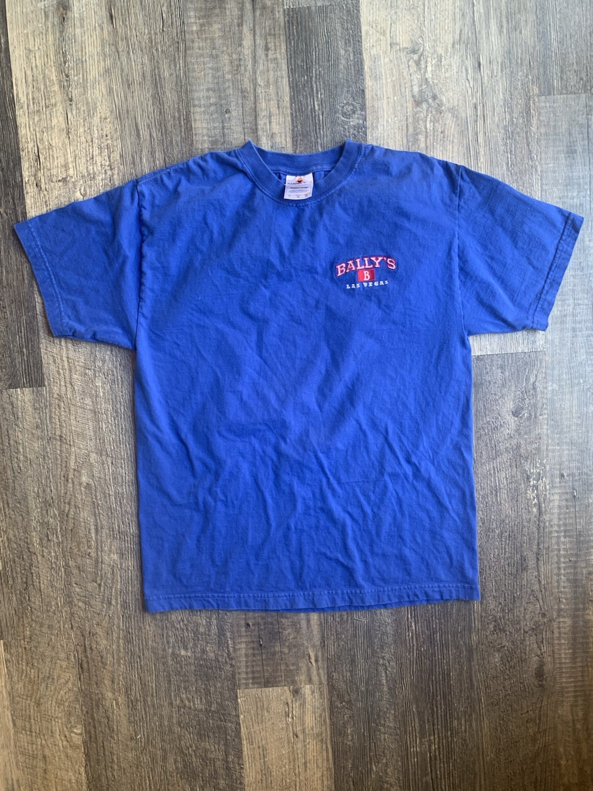 Diamond Star Mens Vintage Blue Bally’s Logo Las Vegas Short Sleeves Tee Large