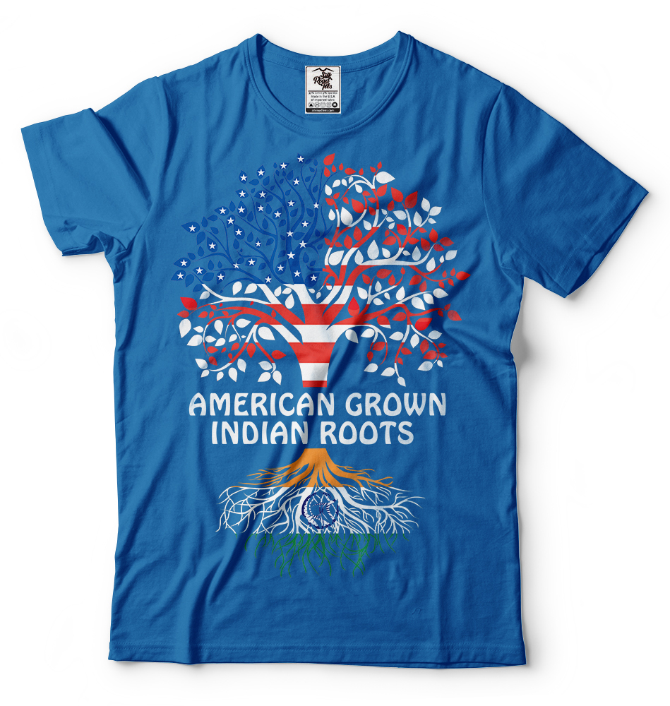Indian Roots T-shirt American Grown Indian Roots Indian Heritage Tee shirt
