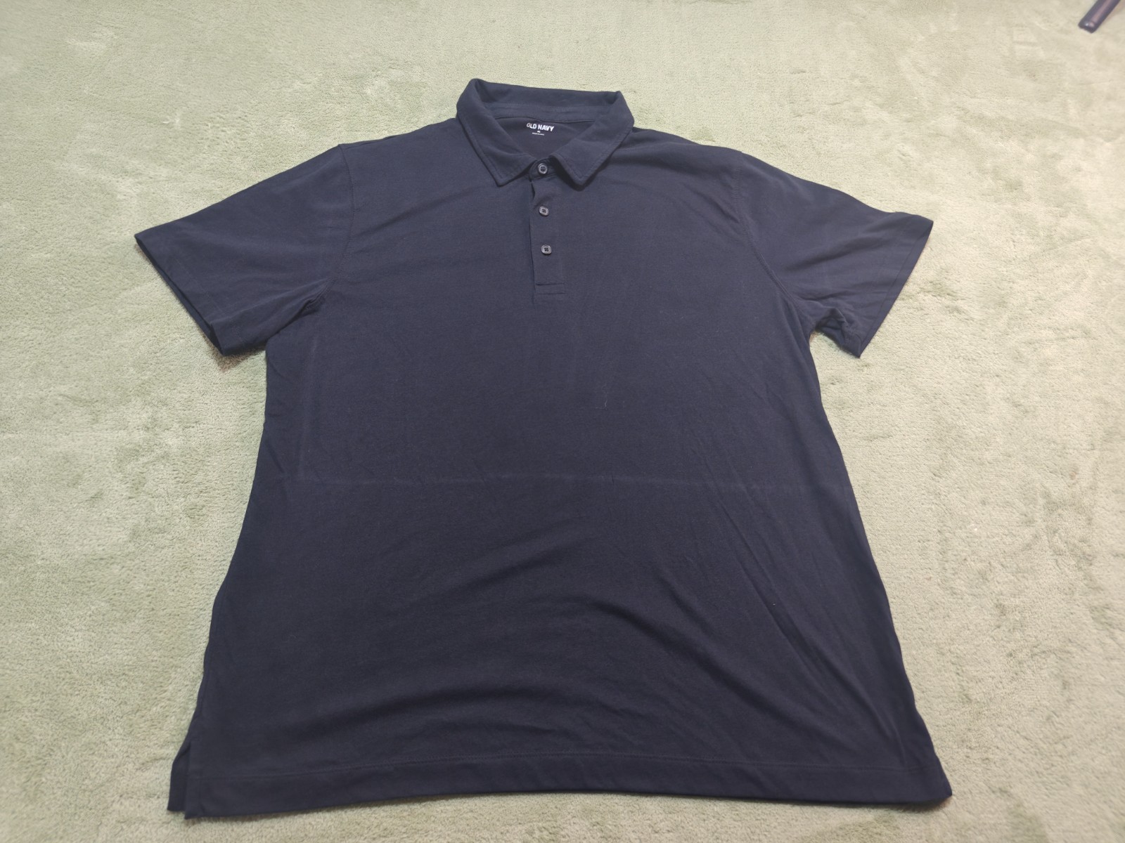 Old Navy Men’s XL Navy Black Short Sleeve Polo Shirt Cotton Blend Sz XL