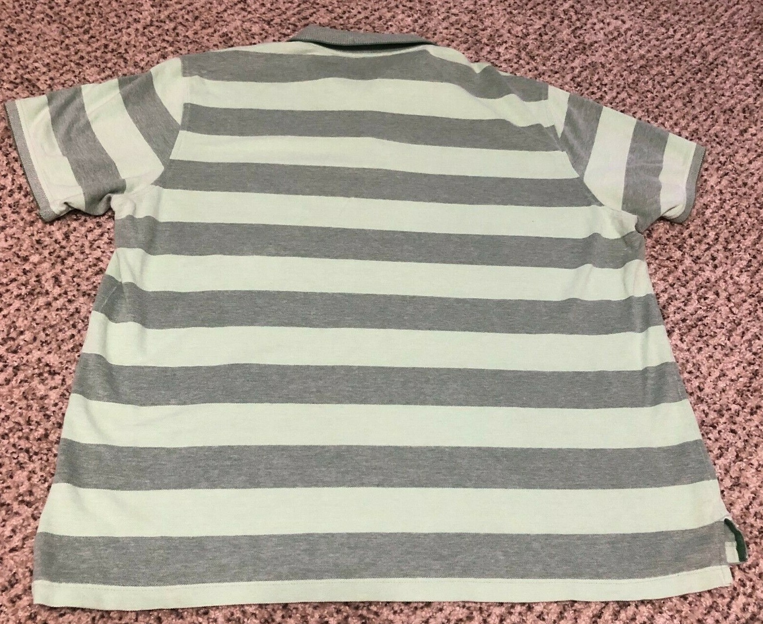 NICE Izod Green Striped Short Sleeve Collared Polo Shirt Men’s size 2XL