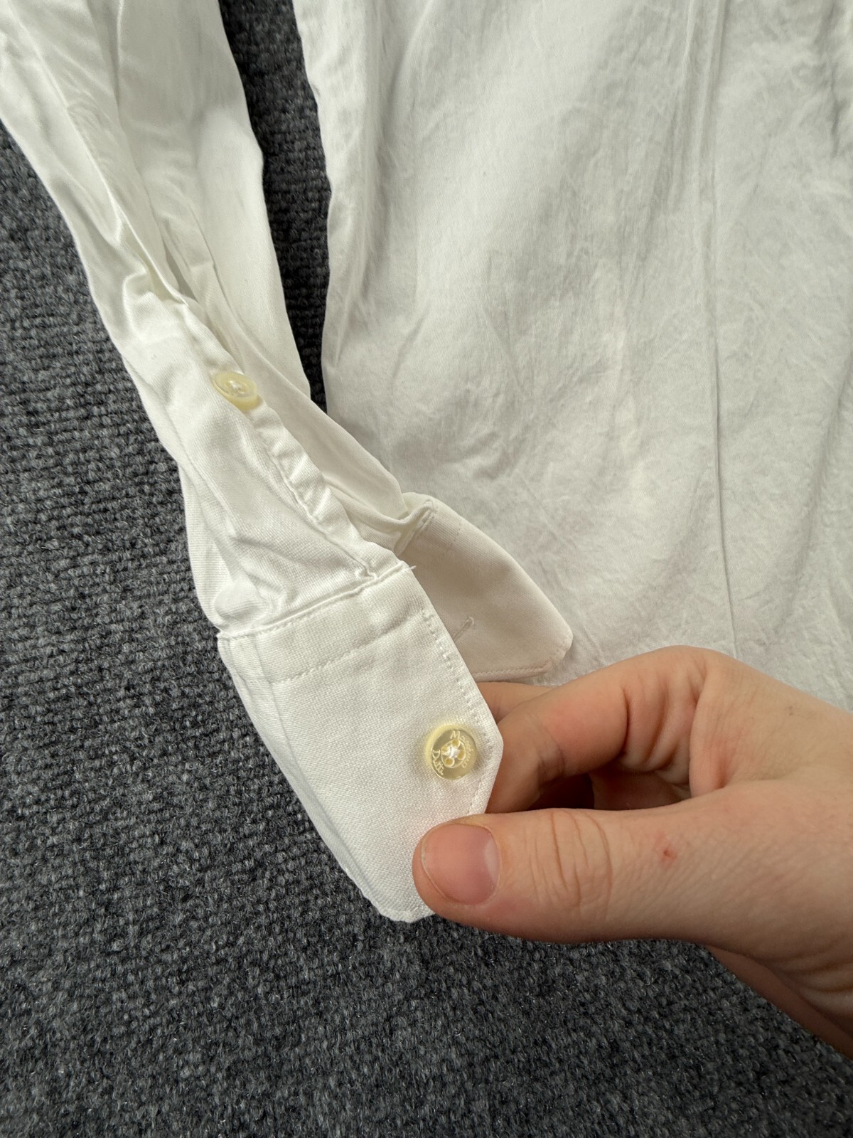 Massimo Dutti Button Up Shirt Long Sleeve Cotton Designer White 15.75 (40) Woven