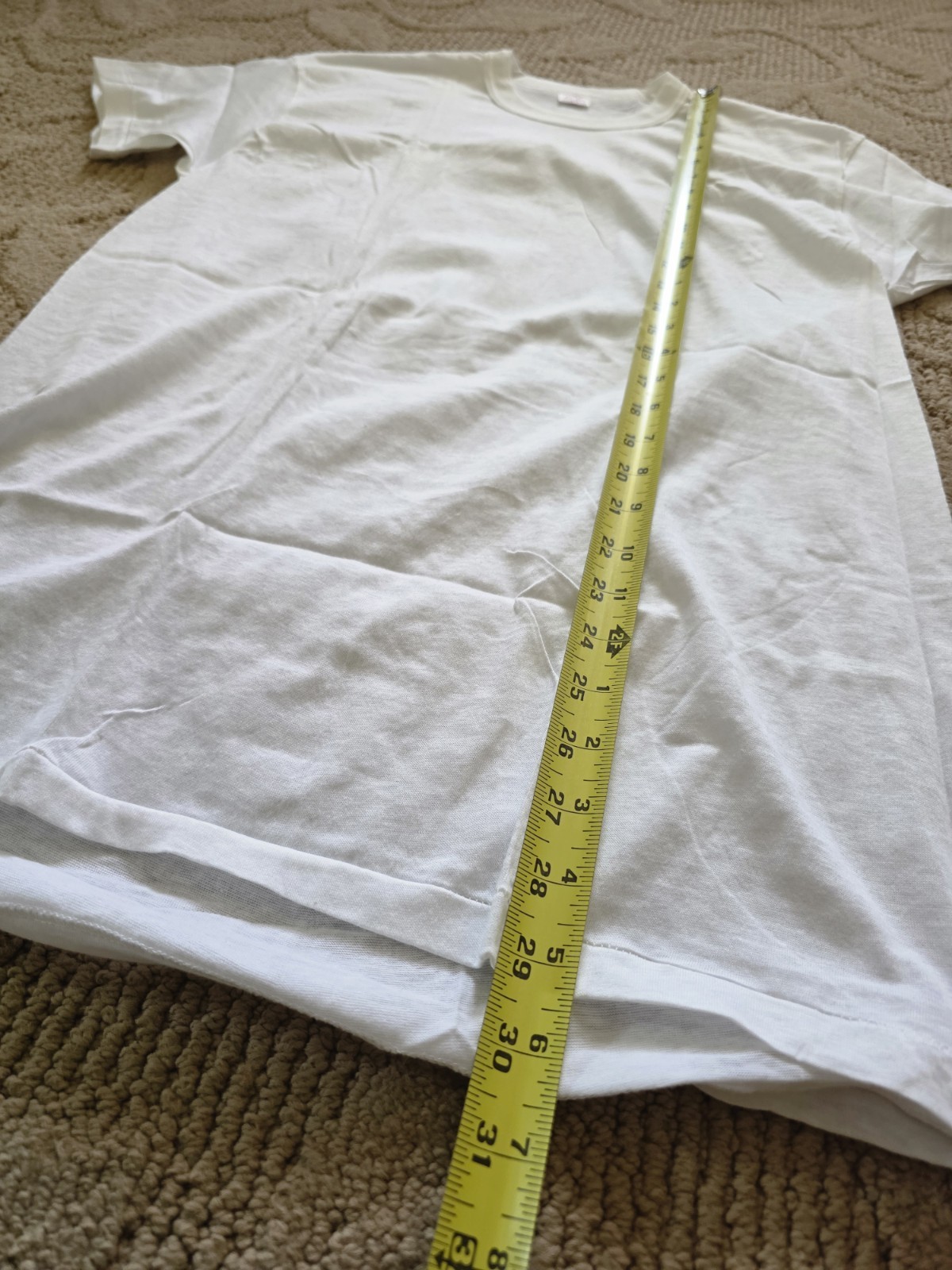 New NWOT Vintage 50s Penny’s White Blank Soft T-shirt Size 46 100% Combed Cotton