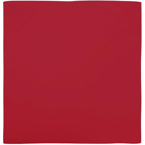 Solid Color Bandanas 22×22 Inch – 100% Cotton Plain Handkerchiefs 1 Solid Red