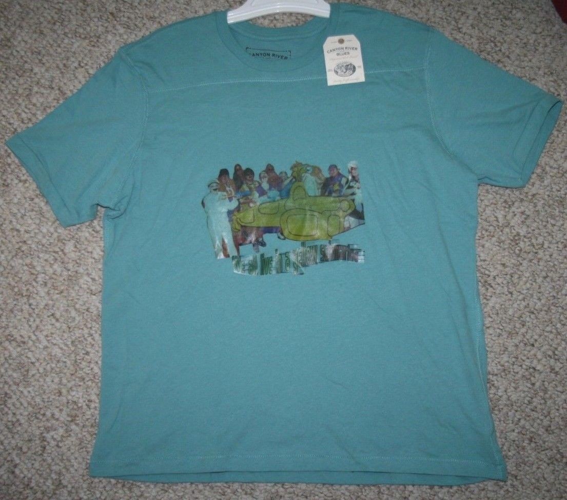 New XL Canyon River Blues Cotton T-Shirt Men’s Mans Crewneck Solid Graphic 1-727