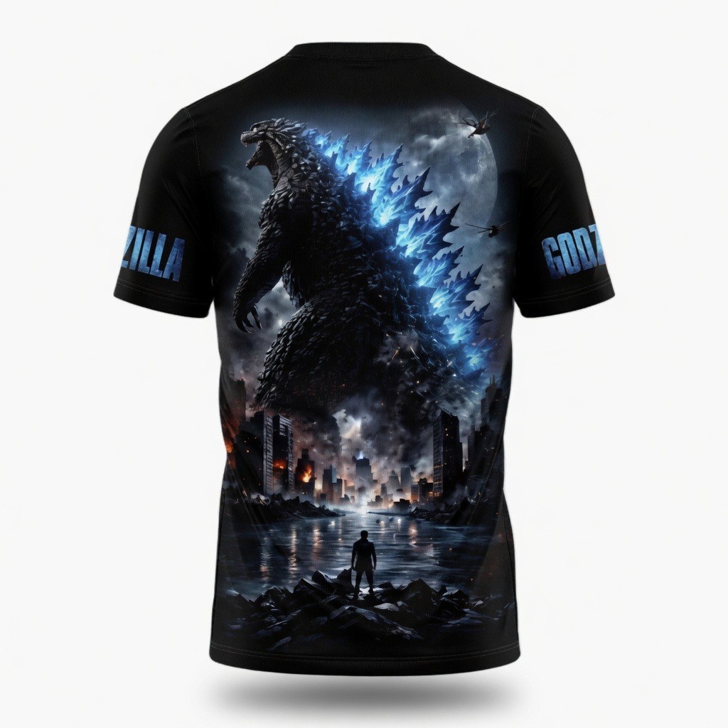 Godzilla Evolved Shirt Pink Atomic Breath 3D All Over Print Kaiju Movie Tee