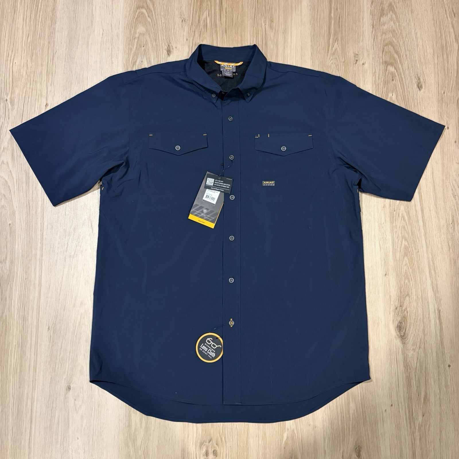 Ariat Men’s Rebar Made Tough VentTEK DuraStretch Navy Shirt Size L
