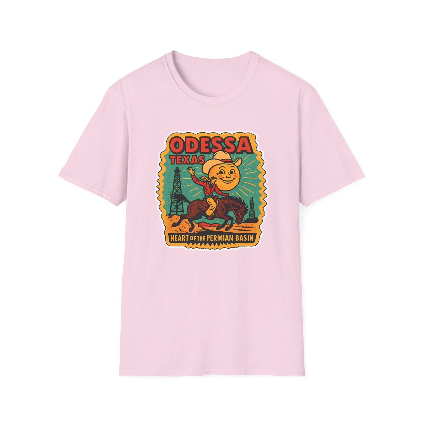 Odessa Texas Vintage Look Unisex Soft T-Shirt Permian Basin Oil Well Cowboy