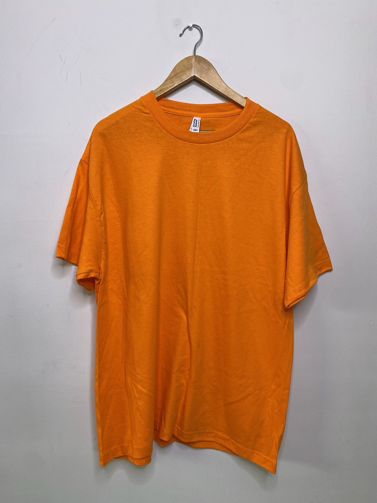 AMERICAN APPAREL Orange Cotton Short Sleeve Heavyweight T-Shirt Basic Tee XL