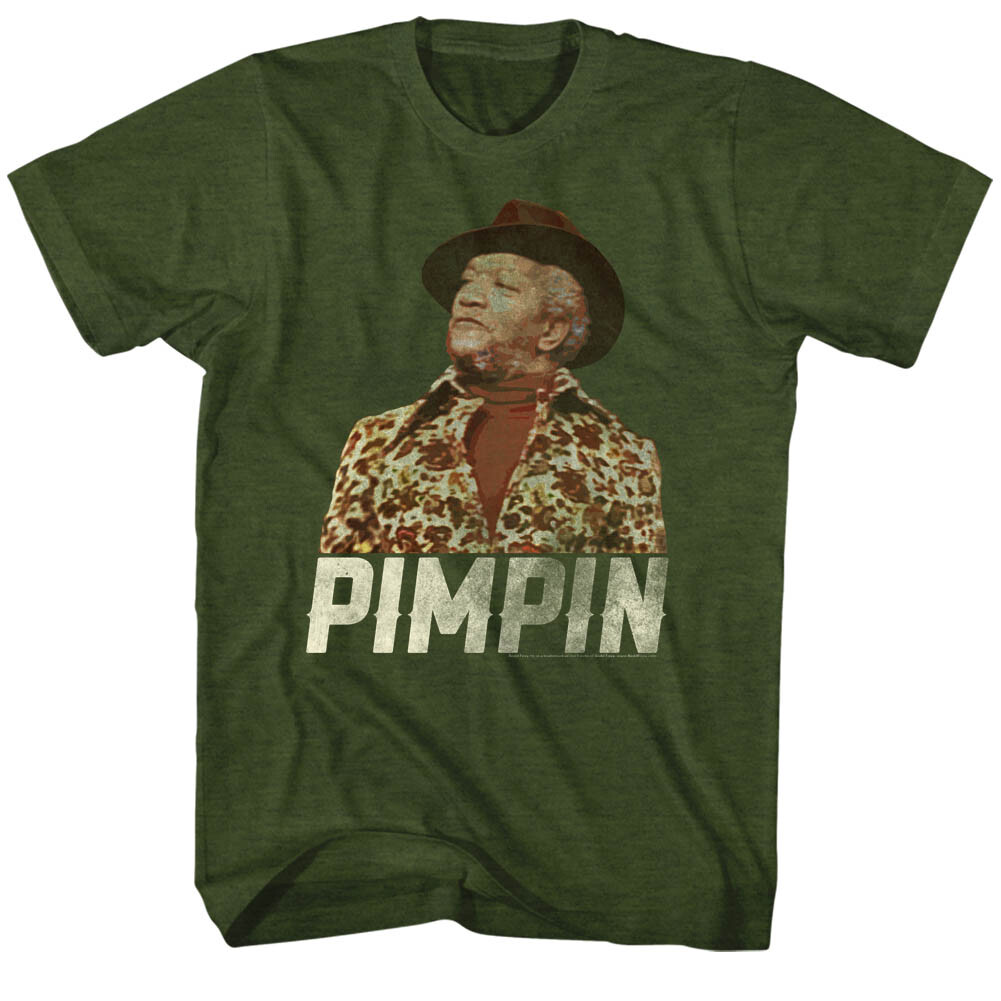 Sanford & Son Funny 70’s TV Show Fred Sanford Pimpin Men’s T Shirt REDD FOXX