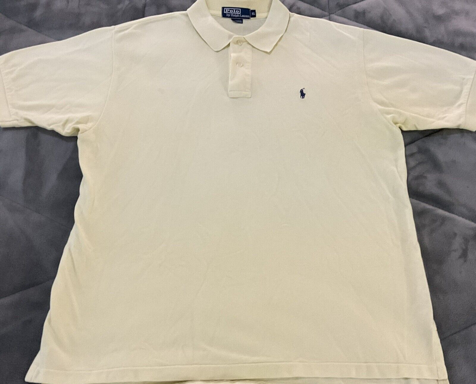 Polo Ralph Lauren Pale Yellow Polo Shirt Mens XL Short Sleeve Cotton