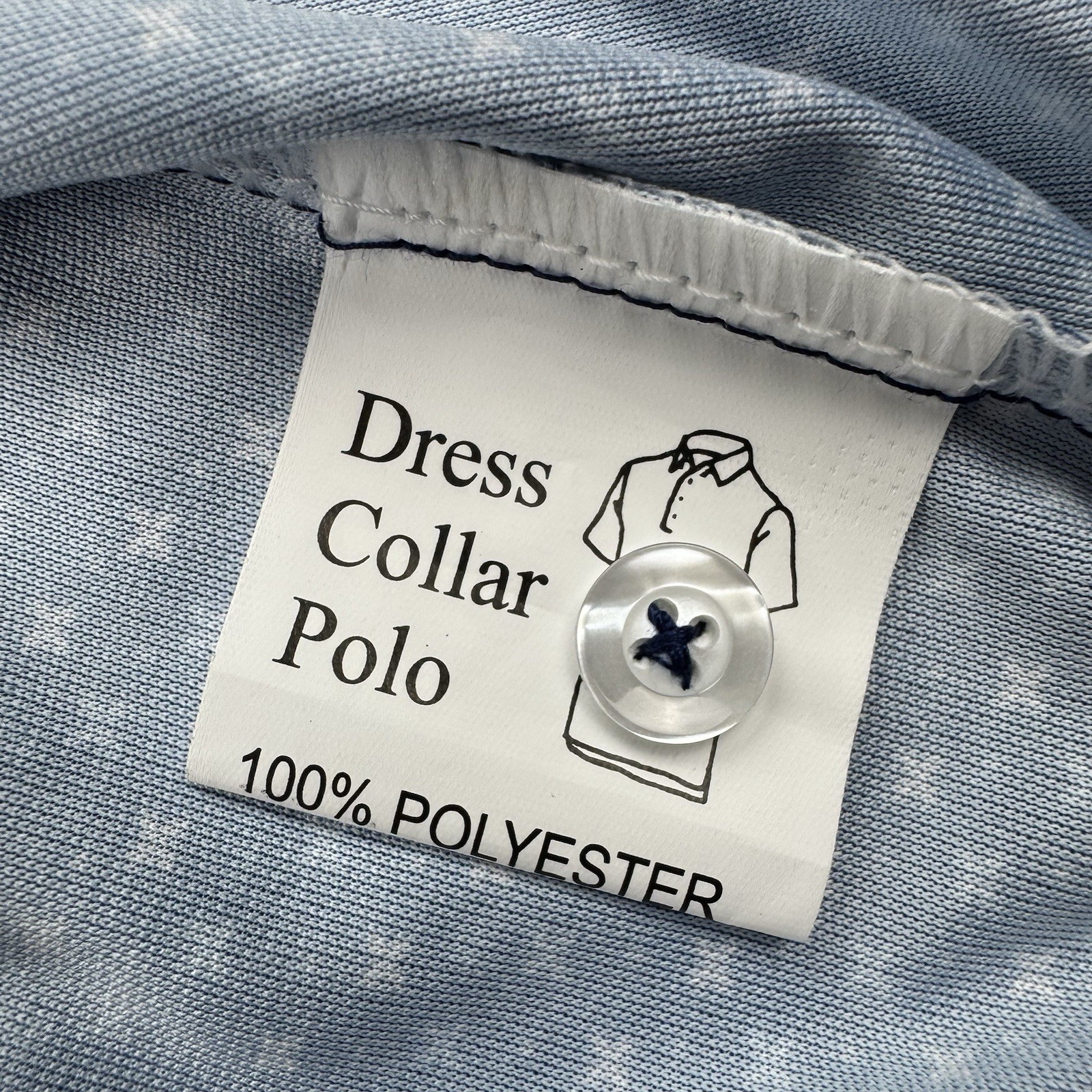 Collars & Co Dress Collar Polo Shirt Mens M Blue Performance Golf NWT Stretch