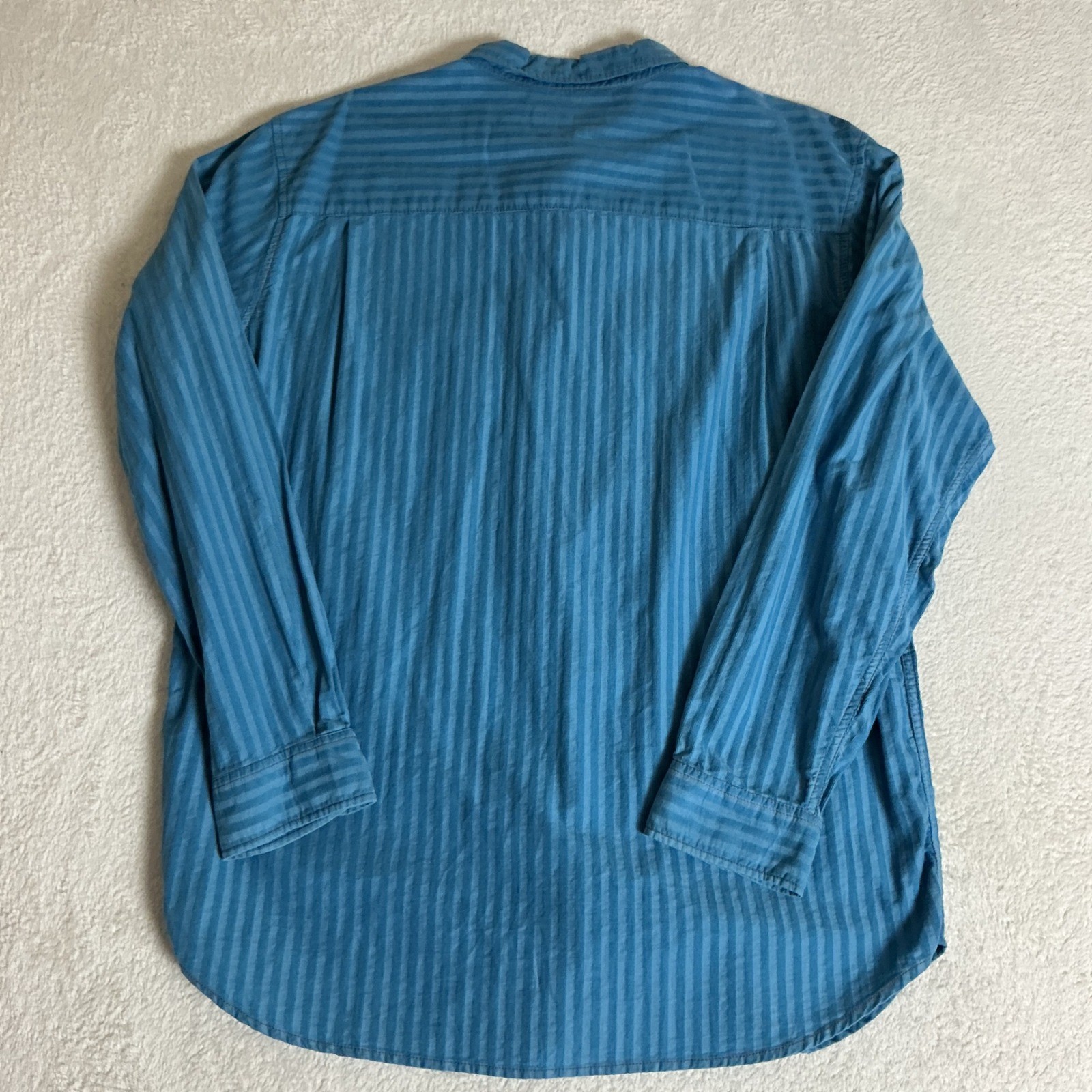 The Territory Ahead Button Down Shirt Mens XL Teal Blue Striped Cotton Corduroy