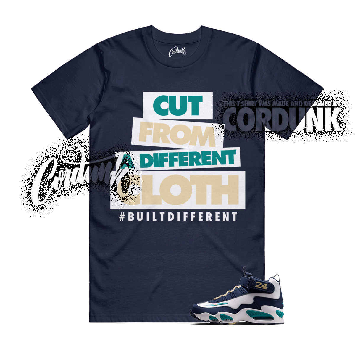 Air Griffey Max 1 Midnight Navy Fresh Water Swingman HBCU T Shirt Match CLOTH