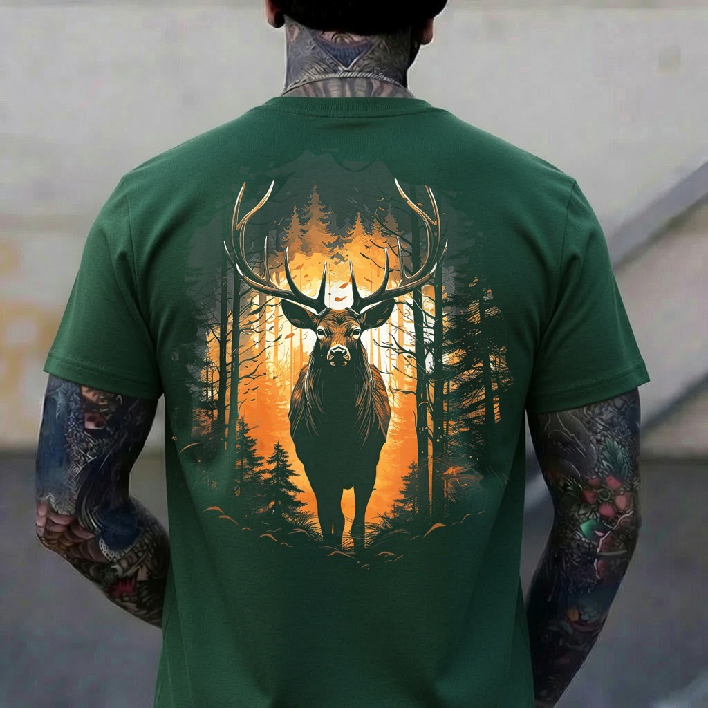 Forest Deer Wildlife Animal Illustration T-Shirt