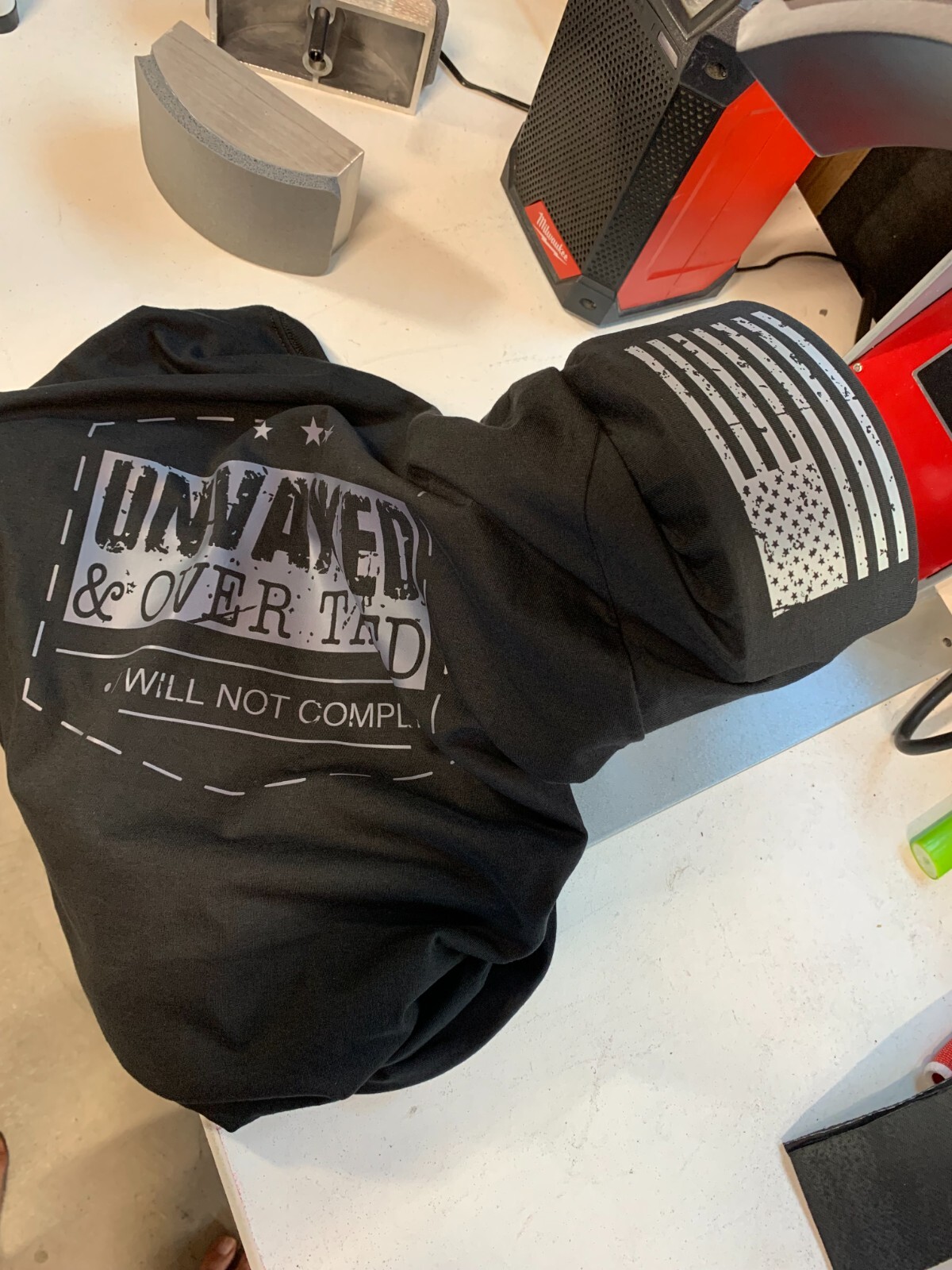 X-Large HackOPS (Grunt Style Fit) Unvaxxed & Over Taxed Patriot Style T-Shirt