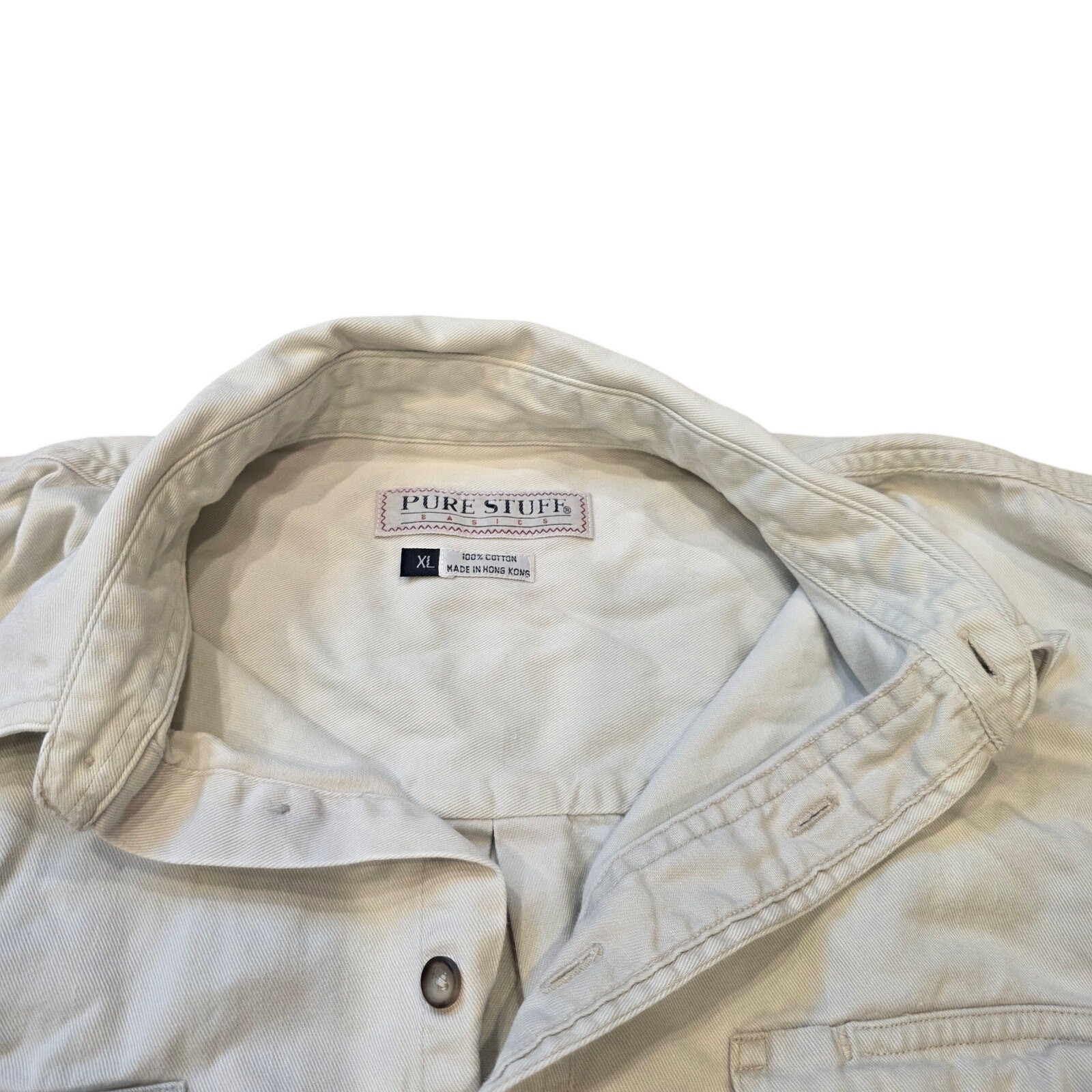 vintage pure stuff basics cotton terracotta long sleeve button up shirt sz XL