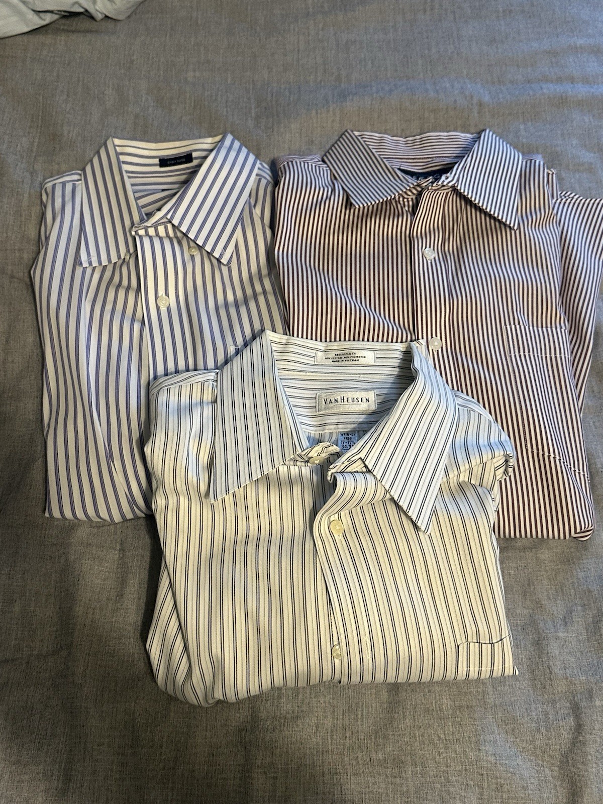 Lot Of 3 Mens Dress Shirts Xl And 17 1/2
