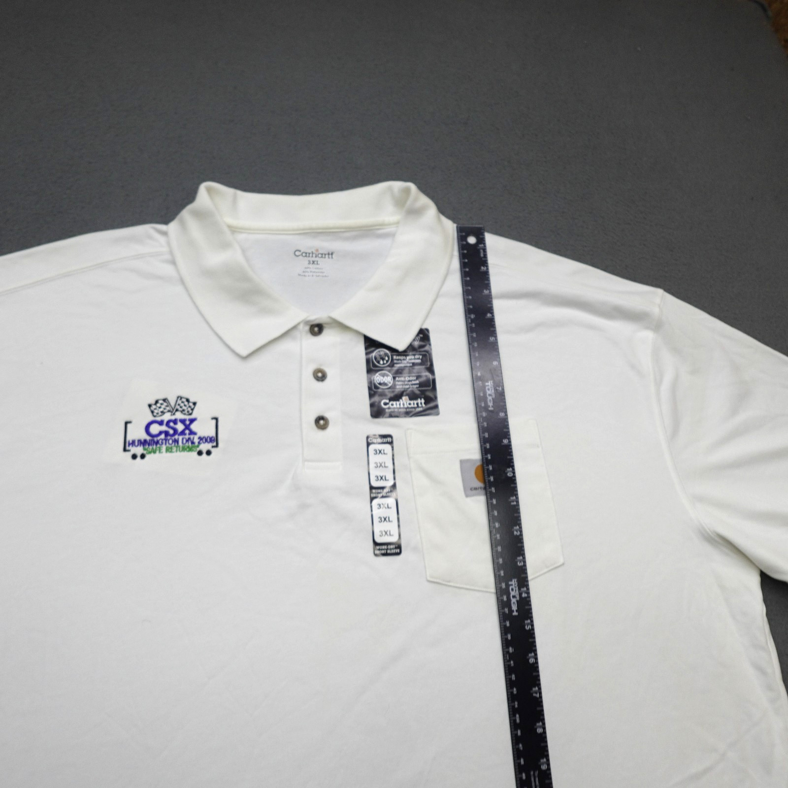 Carhartt CSX Railroad Transportation Polo Shirt Men’s Size 3XL White NWT