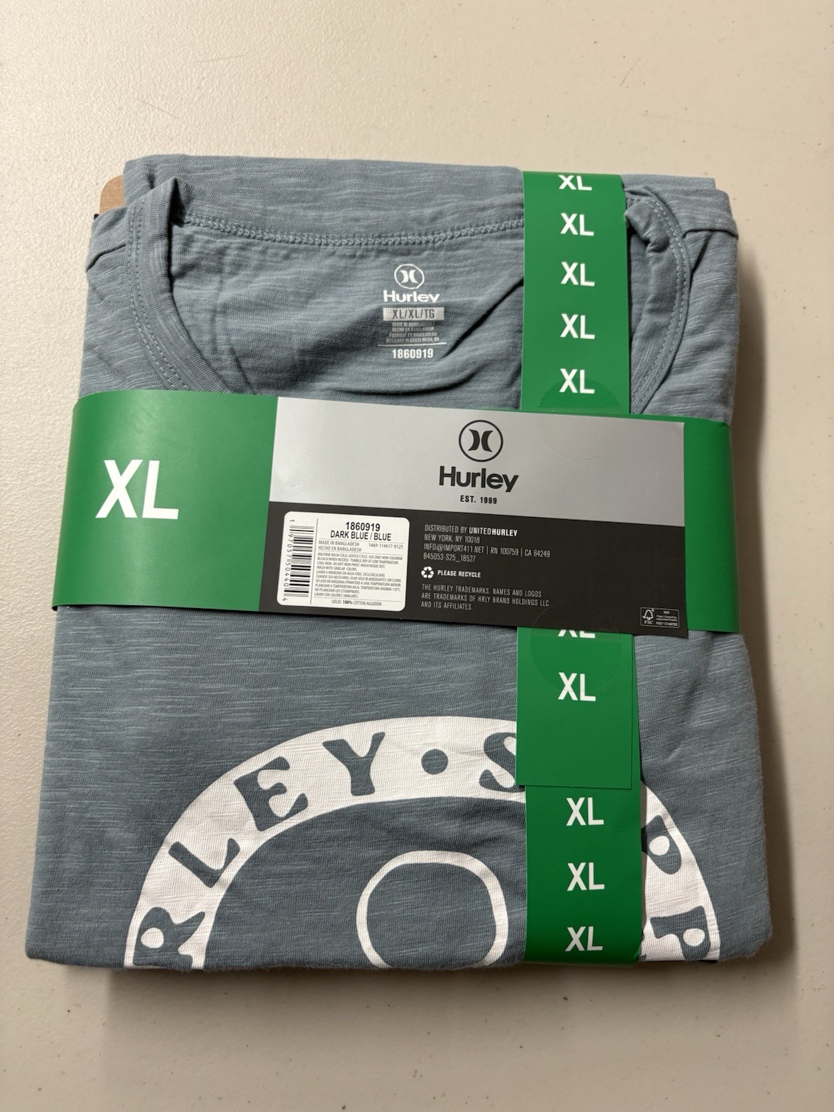 Hurley Men’s Graphic Tee, 2-pack – GREEN/ORANGE Or Blue/ Dark Blue You Pick Size
